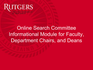 Online Search Committee Module - Rutgers, The