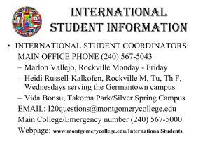 International Student Information (Handout)