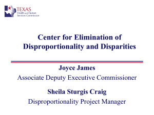 Elimination of Disparities & Disproportionalities