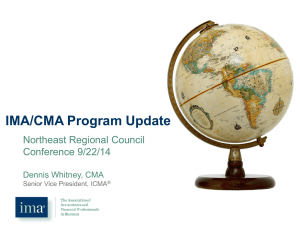 NERC 2014 Dennis Whitney - IMA CMA Program Update