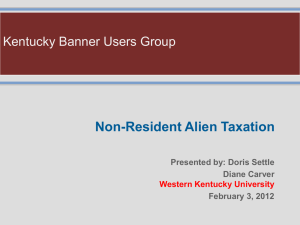 Non-Resident Alien Reporting - Eastern Kentucky University
