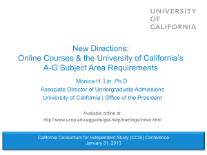 UC New Online Course Policy - University of California | Office of