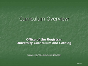Curriculum Overview PowerPoint - Office of the Registrar