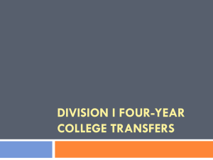 Division I Four-Year College Transfers