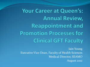 Career Progression for Clinical Faculty