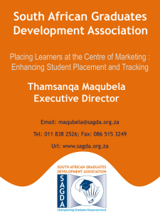 South African Graduate Development Association, placing learners