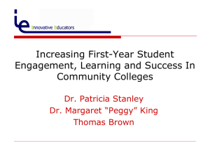 Increasing Student Success for Community College Students