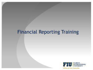 Financial Reporting Training - Office of Finance & Administration