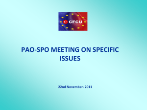 PAO-SPO Meeting on Specific Issues (22.11.2011)
