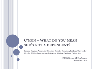 C`mon – What do you mean she`s not a dependent?