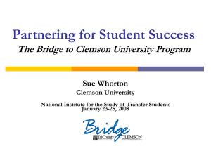 Partnering for Student Success: The Bridge to Clemson
