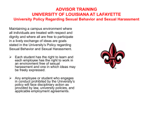 Sexual Harassment Policy - Academic Success Center