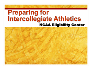 Preparing for Intercollegiate Athletics