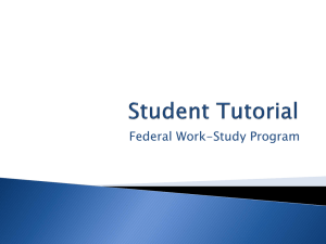 Student Federal Work Study Tutorial