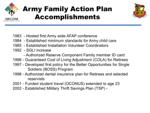 Army Family Action Plan Accomplishments