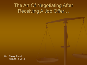 The Art Of Negotiating After Receiving A Job Offer…