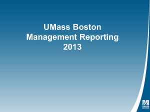 Management Reporting - University of Massachusetts Boston