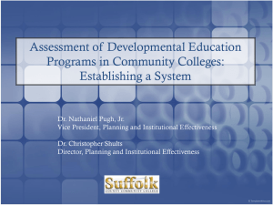 Assessment of Developmental Education Programs