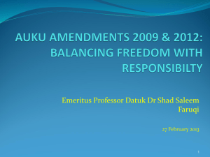 auku amendments: towards more freedom for usm students
