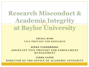 Research Misconduct and Academic Integrity