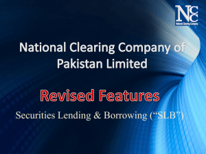 Securities Lending & Borrowing through NCCPL