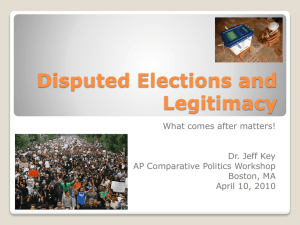 Disputed Elections and Legitimacy
