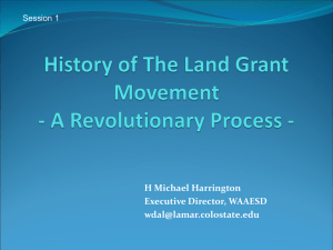 The Land Grant Movement - An Evolutionary Process -