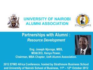 MBA Chapter Presentation - University of Nairobi Alumni