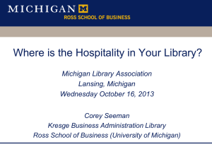 Hospitality - Deep Blue - University of Michigan