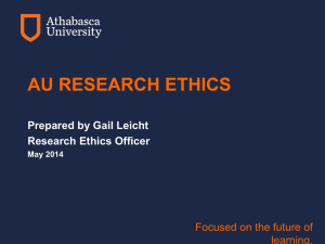 Research Ethics Presentation 2014 - Research Centre
