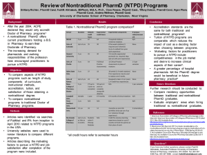 Review of Nontraditional PharmD NTPD Programs