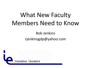 What New Faculty Members Need to Know