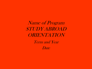 Name of Program Study Abroad Orientation