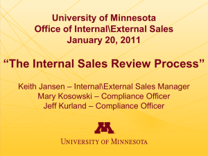 Internal sales reviews - Enterprise Financial System