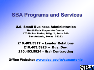 SBA Programs and Services - Small Business Development Centers