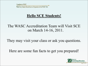 WASC PowerPoint for Students - School of Continuing Education