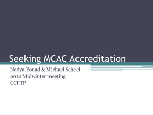 MCAC Accreditation and Standards