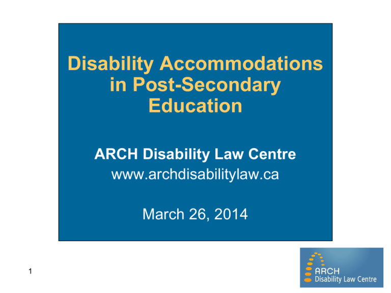 post secondary education disability accommodations