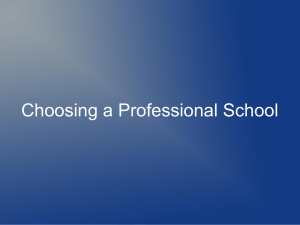 Choosing a Professional School