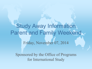 Study Away Presentation for Parents