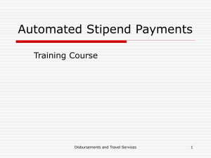 Automated Stipend Payments