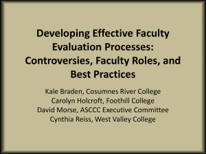 Developing Effective Faculty Evaluation Processes