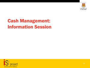 Cash Management Information Session
