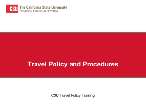 Travel Policy and Procedures - California State University Stanislaus