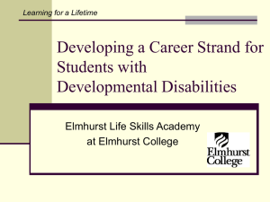 Developing a Career Component for Students with Developmental