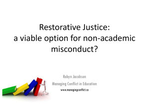 Restorative Justice - Managing Conflict in Education