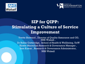 SIP for QIPP: Stimulating a Culture of Service Improvement