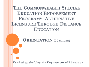 The Commonwealth Special Education Endorsement Program: A