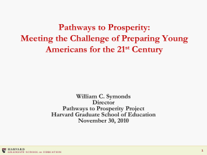 Pathways to Prosperity: Meeting the Challenge of Preparing Young