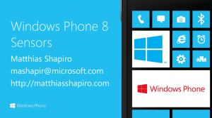 Windows Phone 8 Sensors (Maps, NFC, Speech)